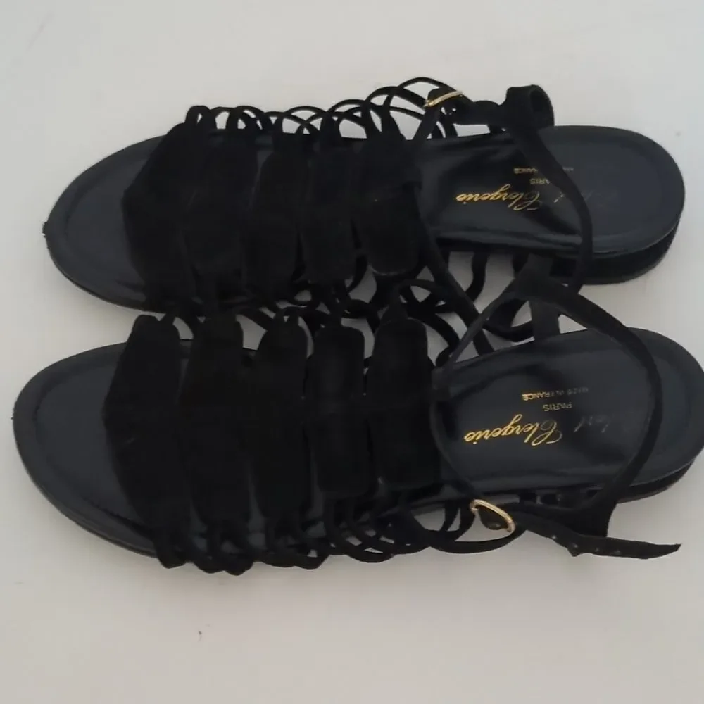 ROBERT CLERGERIE Black Suede Sandals
